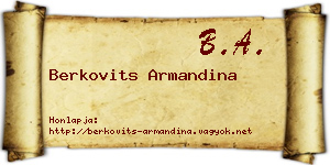 Berkovits Armandina névjegykártya